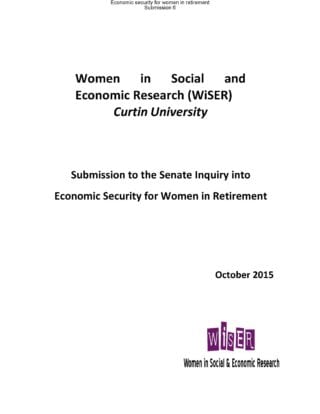 WiSER Submission to the Senate Inquiry into Economic Security for Women in Retirement