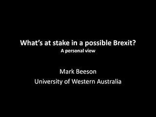 Curtin Corner Brexit presentation slides