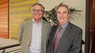 Professor Geoff Gallop and Professor John Phillimore, Executive Director of JCIPP