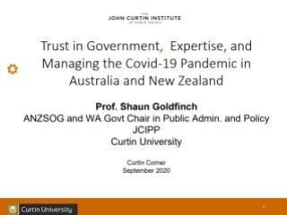 Shaun Goldfinch Curtin Corner presentation