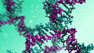 Abstract image of DNA model close-up
