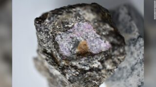 A photo of the ruby scientists found that contained ancient traces of life